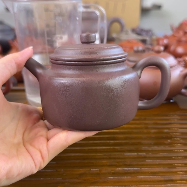 茶壶紫砂老紫泥全手德钟250毫升