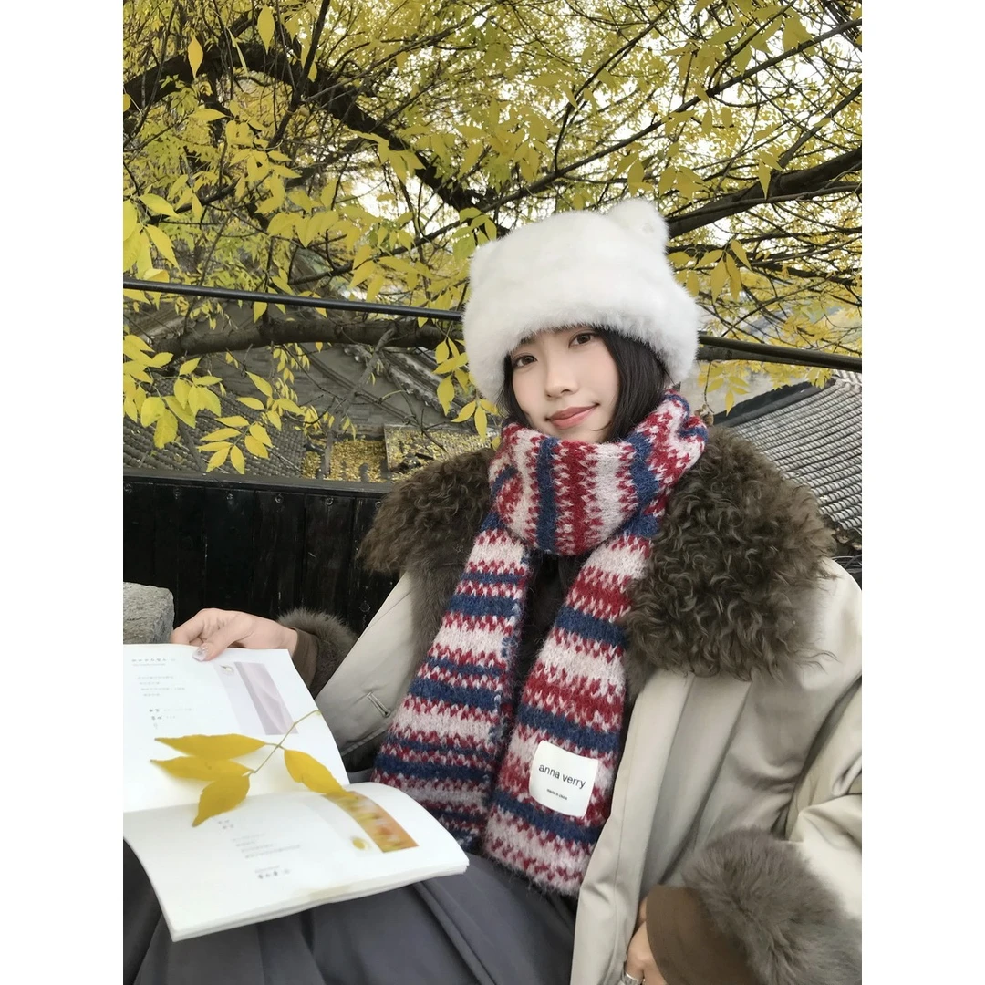 可爱耳朵豹纹毛毛包头帽女冬季保暖显脸小护耳帽