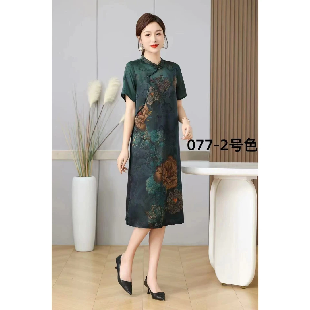 1-077-26新款舒适时尚印花连衣裙