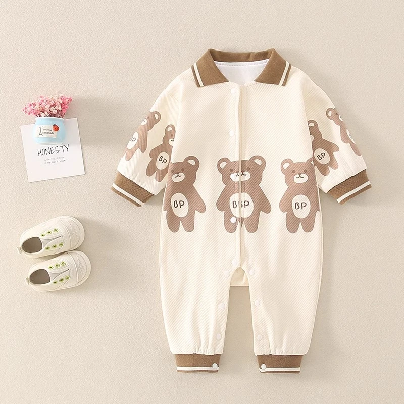 婴儿连体衣春秋款衣服新生婴幼儿哈衣男女宝宝春装外出服初早春