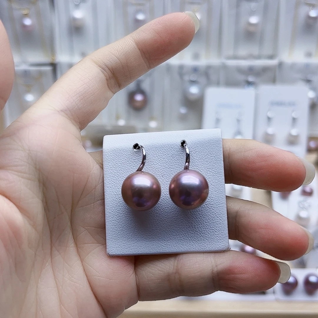 银S925镶嵌耳饰淡水珍珠12