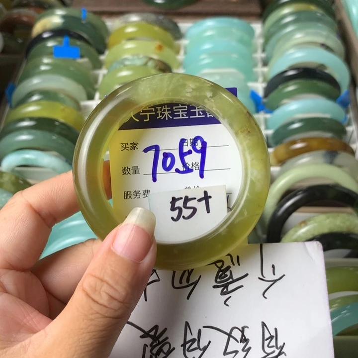 未镶嵌蛇纹石玉手镯7059