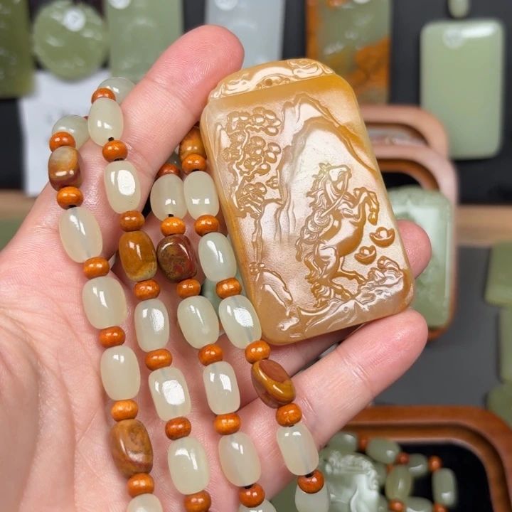 用***9石材新疆昆仑山脉生肖马