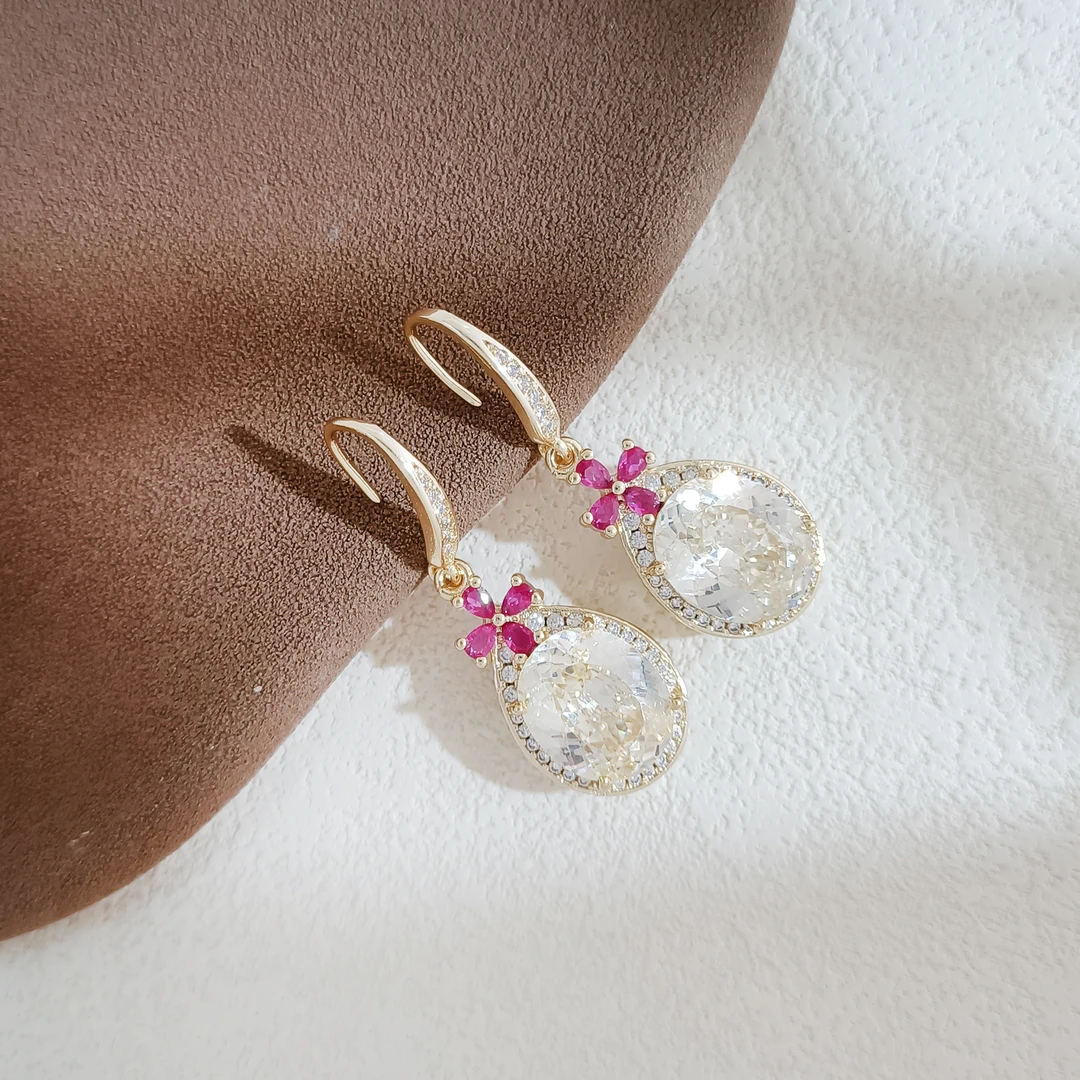 RoseSong 铜合金合成锆石耳饰 FXLM-55877 耳饰个性简约小众欧美