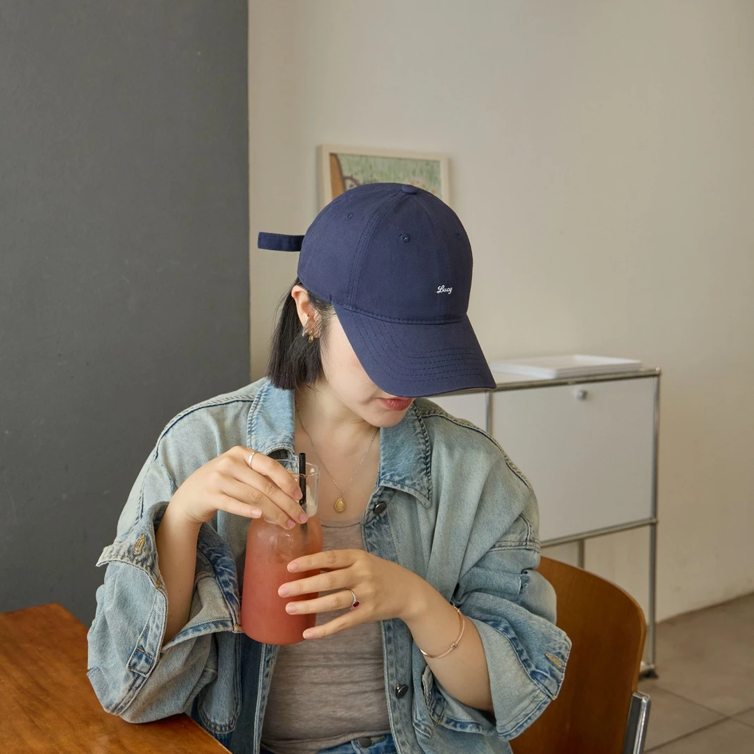 太一美式复古字母棒球帽女高级感宽檐大头围显脸小百搭鸭舌帽