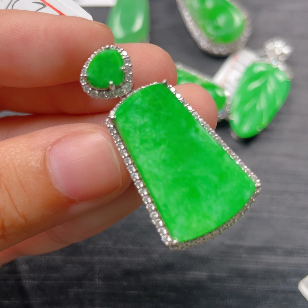 翡翠银S925镶嵌吊坠(不含链)n b n n