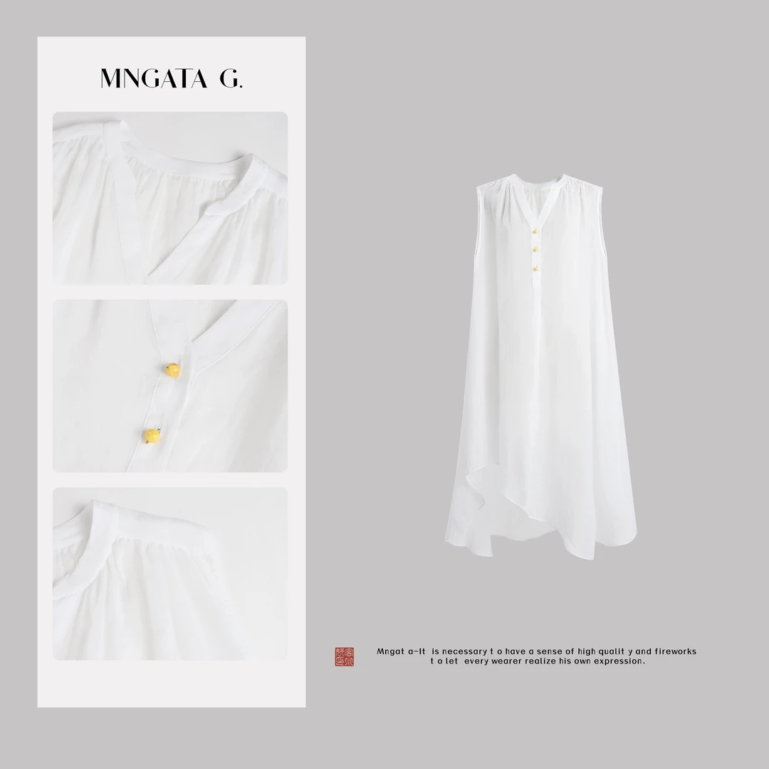 MNGATA G.宫小妍【云风起】苎麻夏日新中式中国风休闲连衣裙5031791