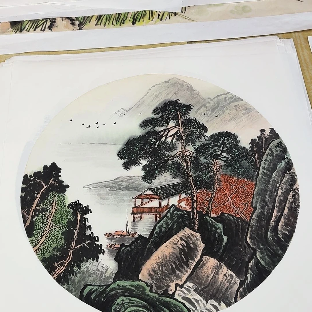 国画四尺斗方手绘作品
