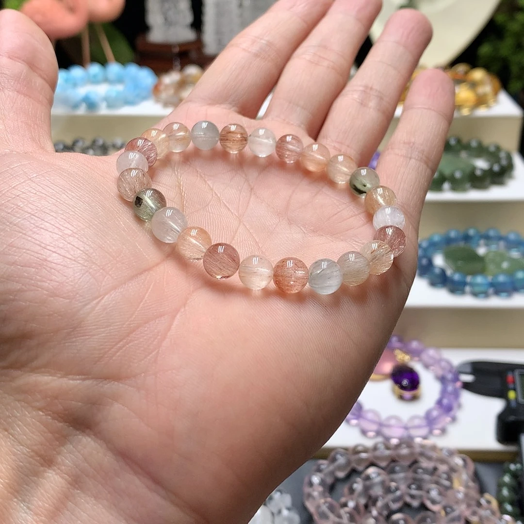 水晶手链未镶嵌冰**菜兔毛