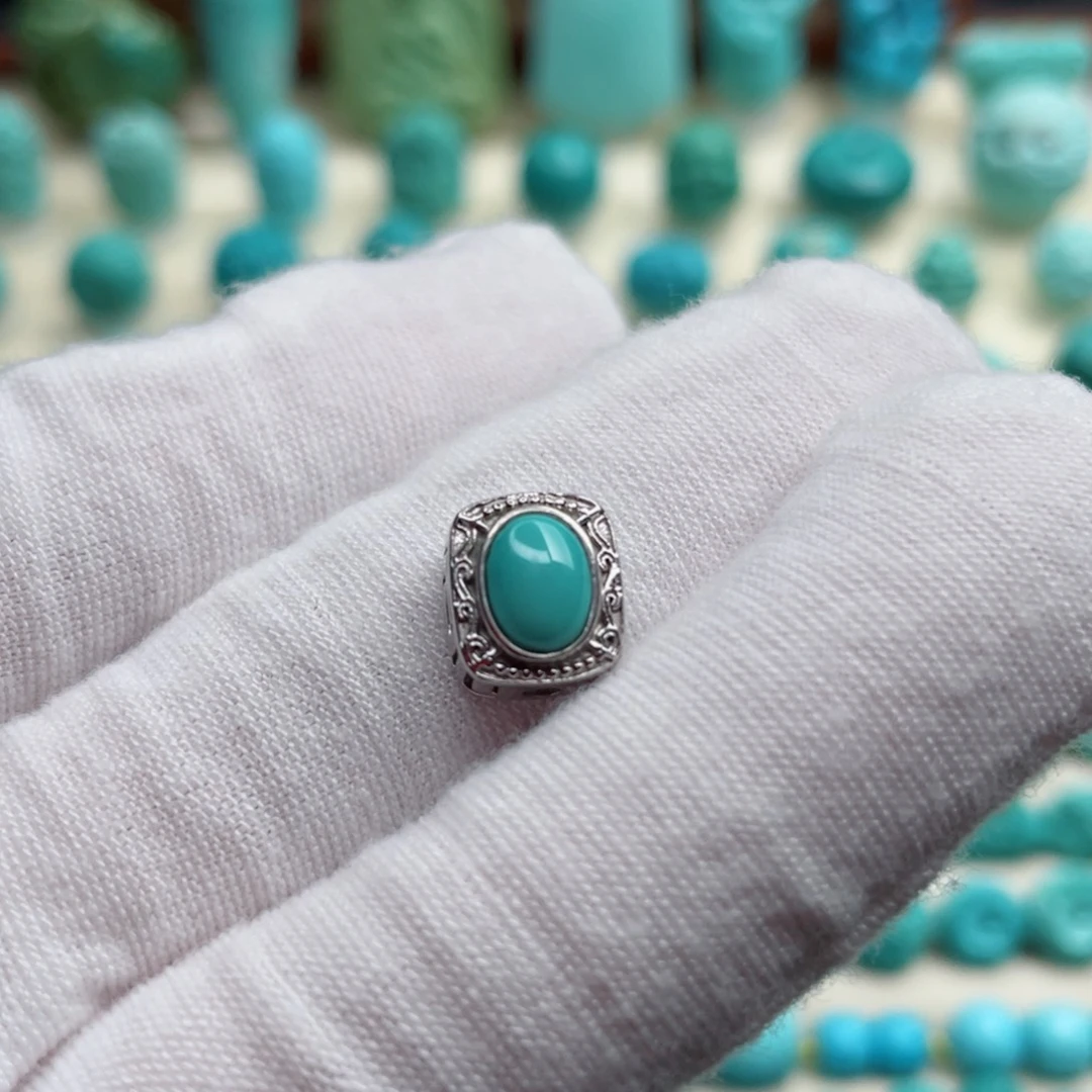 银S925镶嵌绿松石珠宝奇石