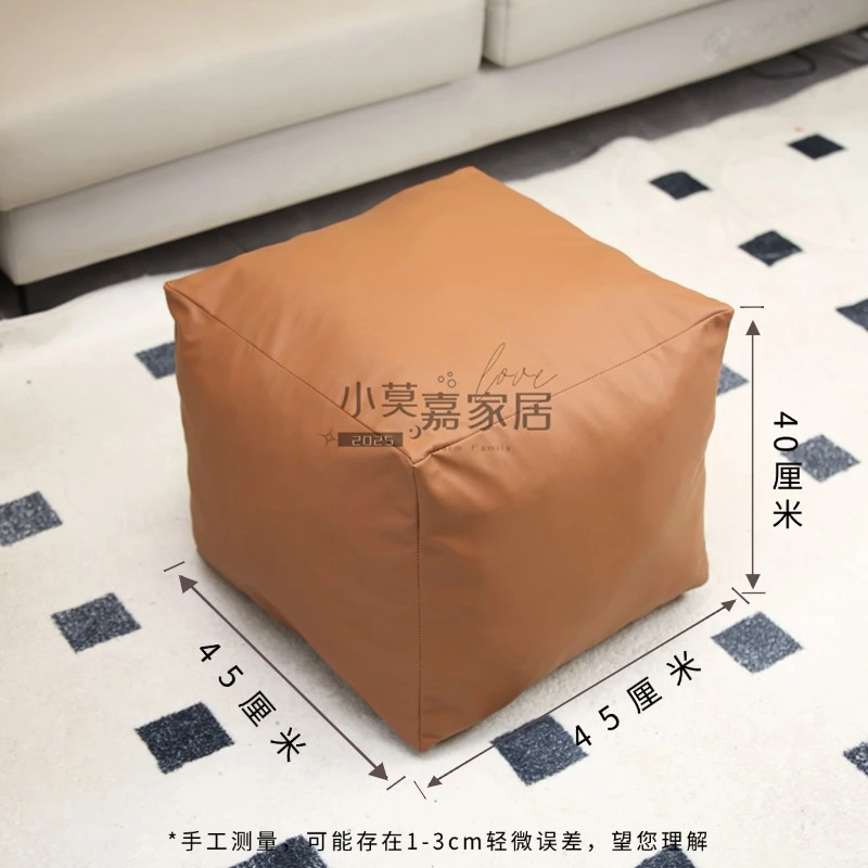 美式轻奢皮墩墩懒人沙发坐垫客厅家用坐墩换鞋凳衣服被子收纳防水