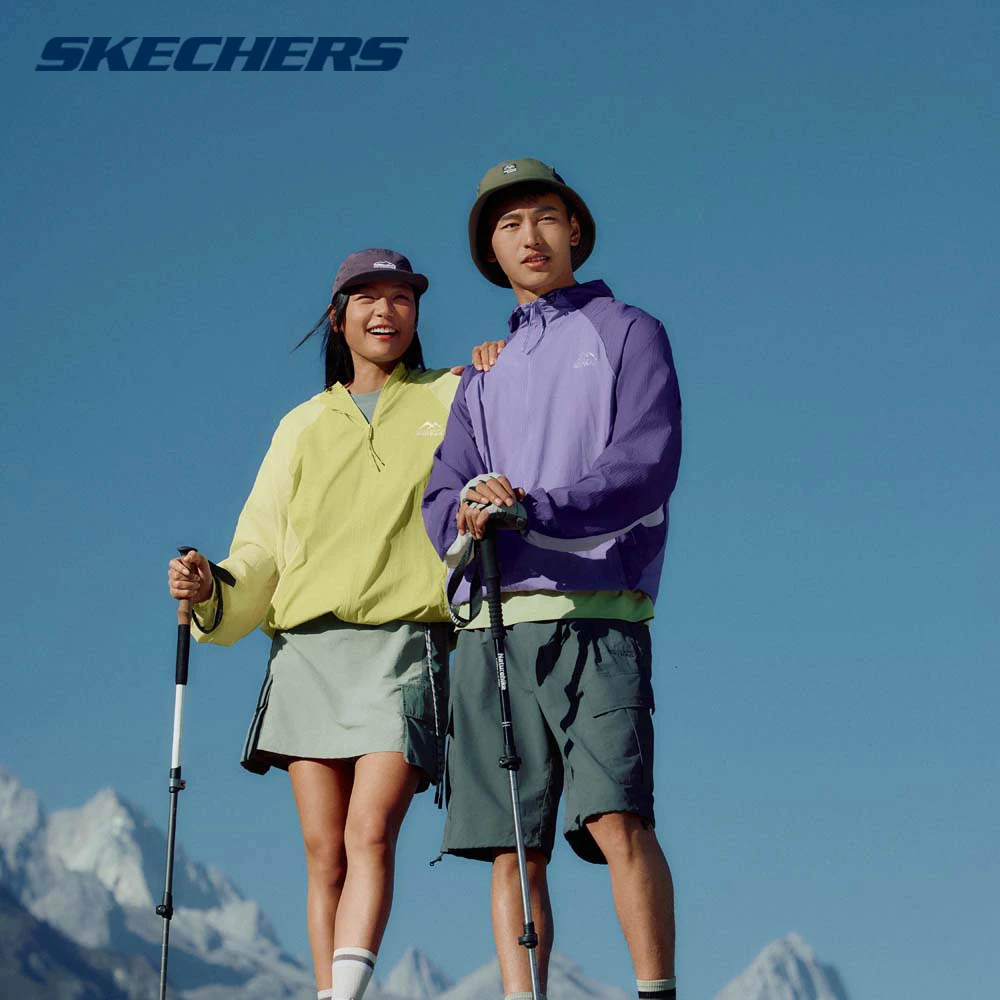 斯凯奇官方男女同款舒适干爽透气梭织连帽外套P225U073