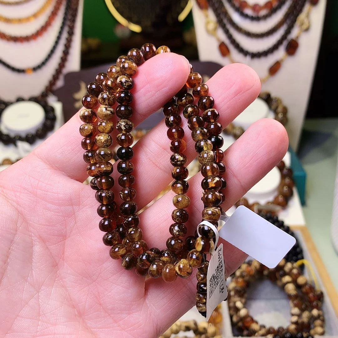 未镶嵌琥珀裸石花珀6+