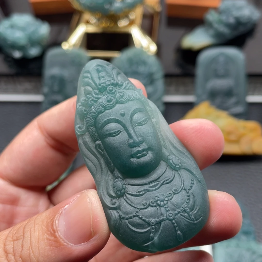 足***毛定制翡翠未镶嵌龙王翡翠