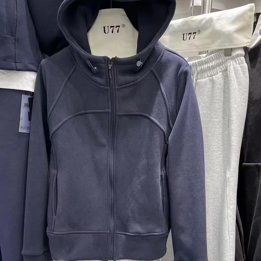 25116长袖连帽衫新款女秋冬休闲拉链开衫（衣长57）