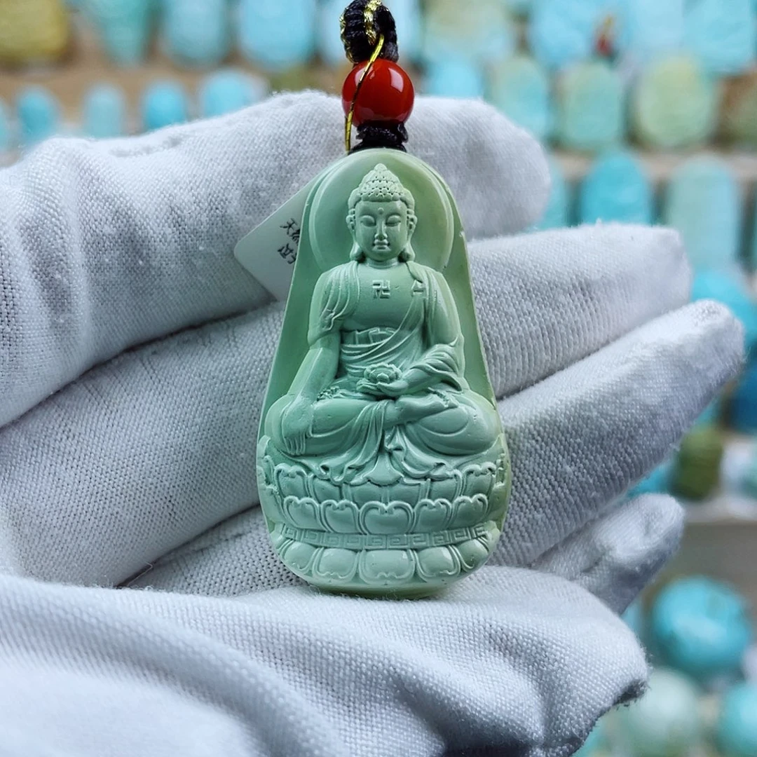 未镶嵌绿松石珠宝奇石阿弥陀佛