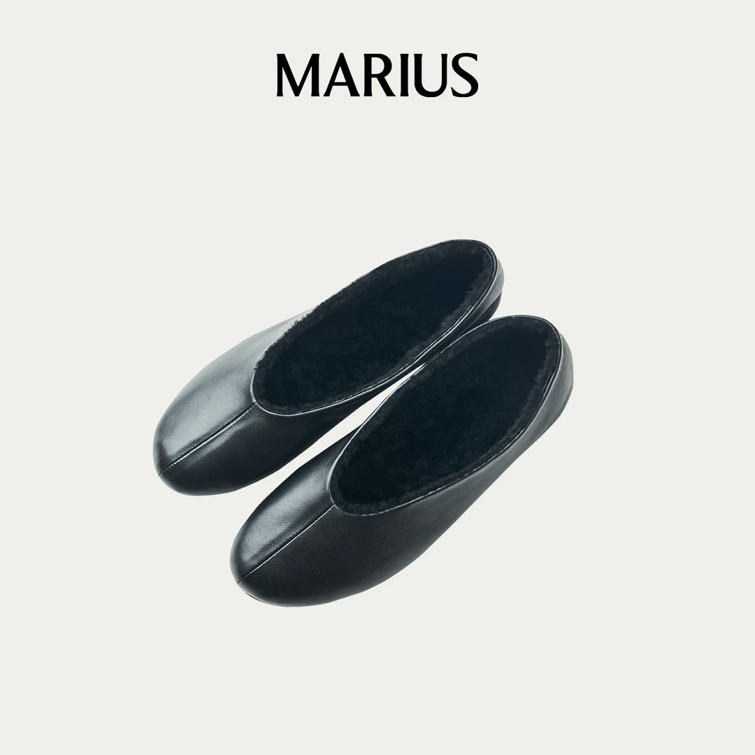 MARIUS-M-'棉瓢鞋'百搭极简加绒平底豆豆鞋