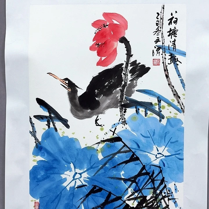 国画亲笔手绘放心去藏