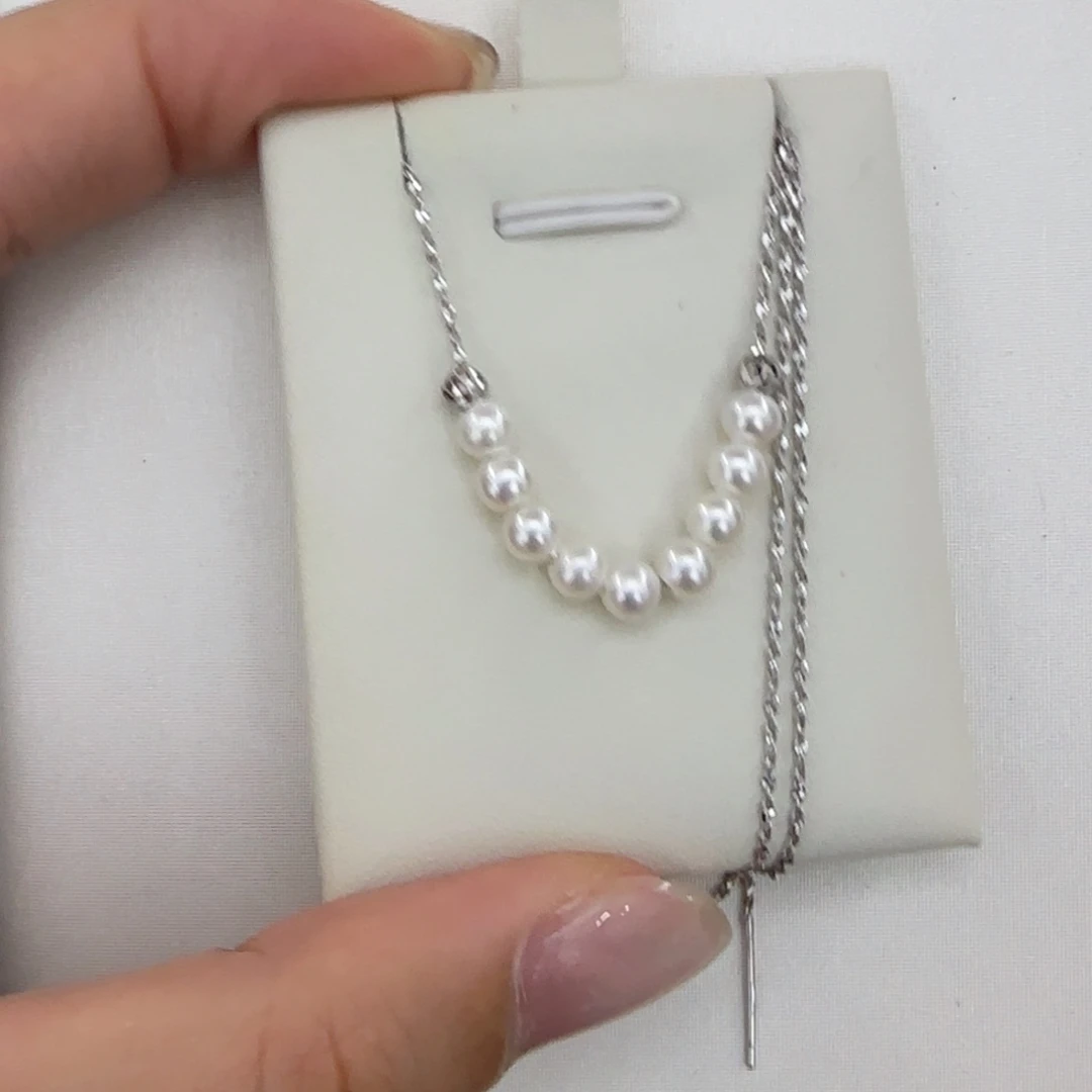 银S925镶嵌颈饰淡水珍珠
