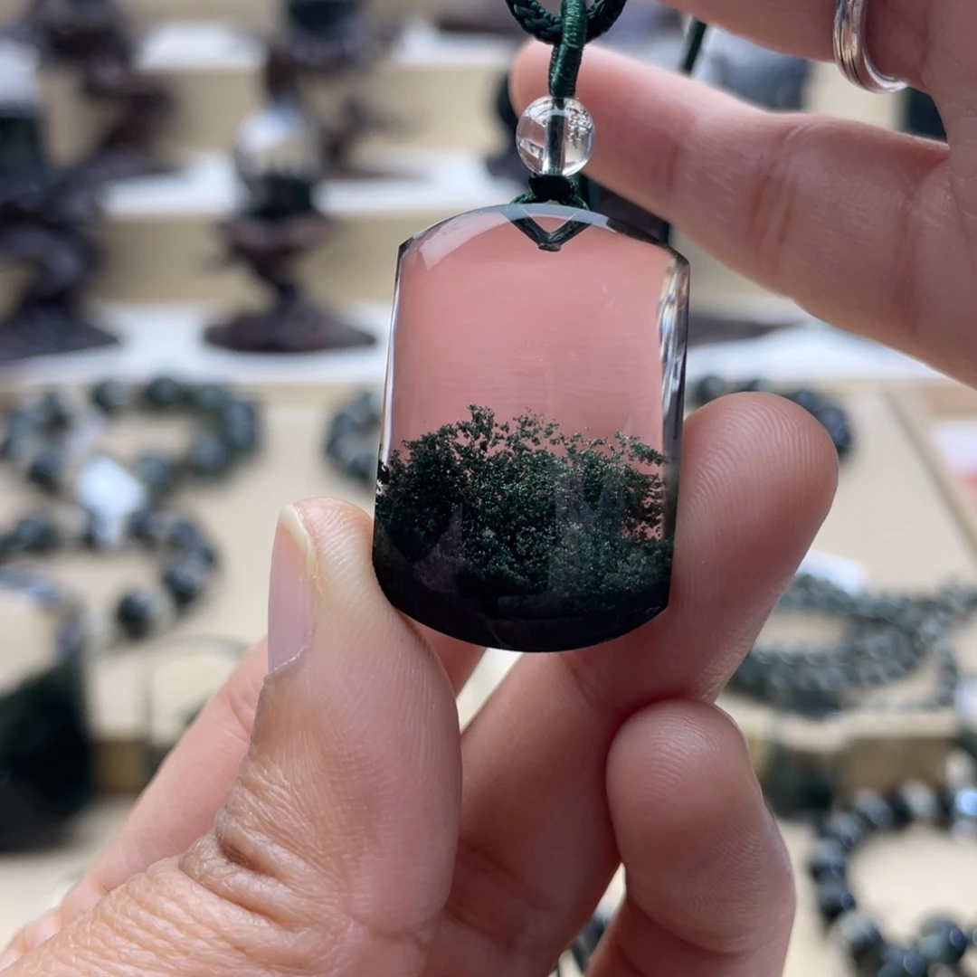 水晶颈饰未镶嵌绿幽灵吊坠