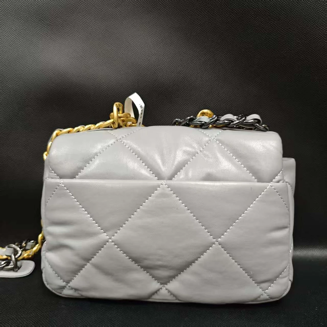 SMVP 高定奢品 潮流真皮新款女包斜挎包包22cm 10919 灰色