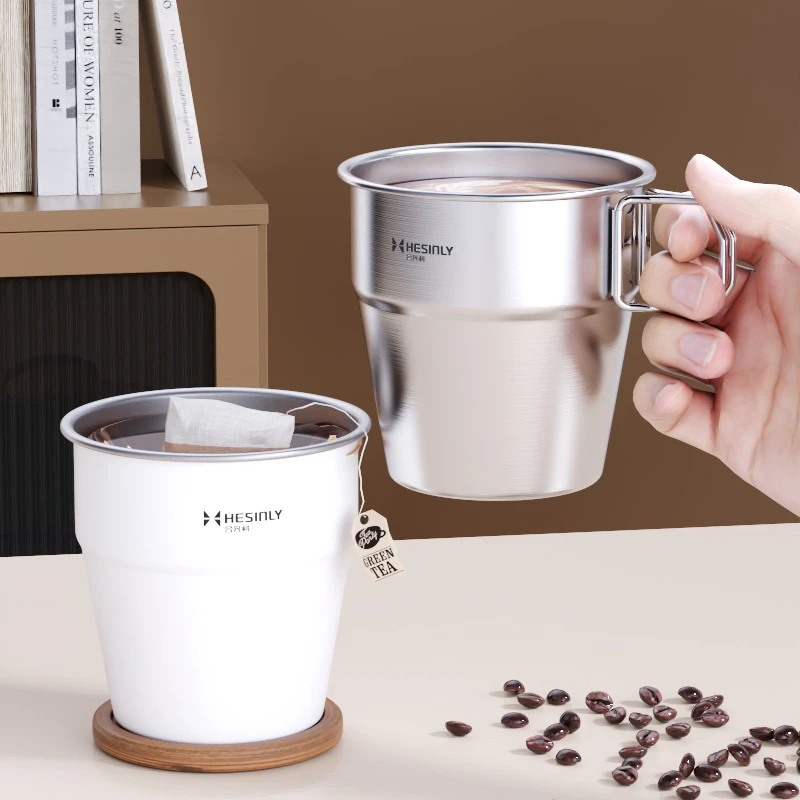 食品级杯304不锈钢加厚饮水杯家用办公随手杯防摔户外餐厅饮料杯