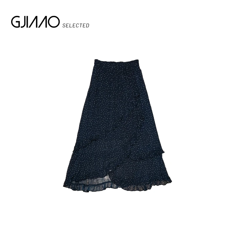 2181 蓝色波点半身裙