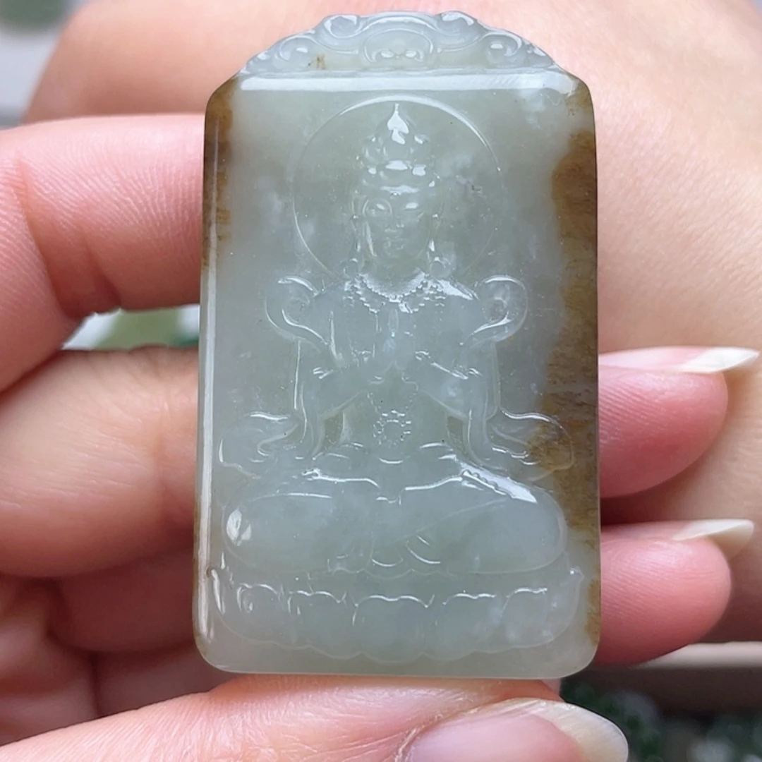 【闪购商品】和田玉颈饰未镶嵌微棉。观音放漏