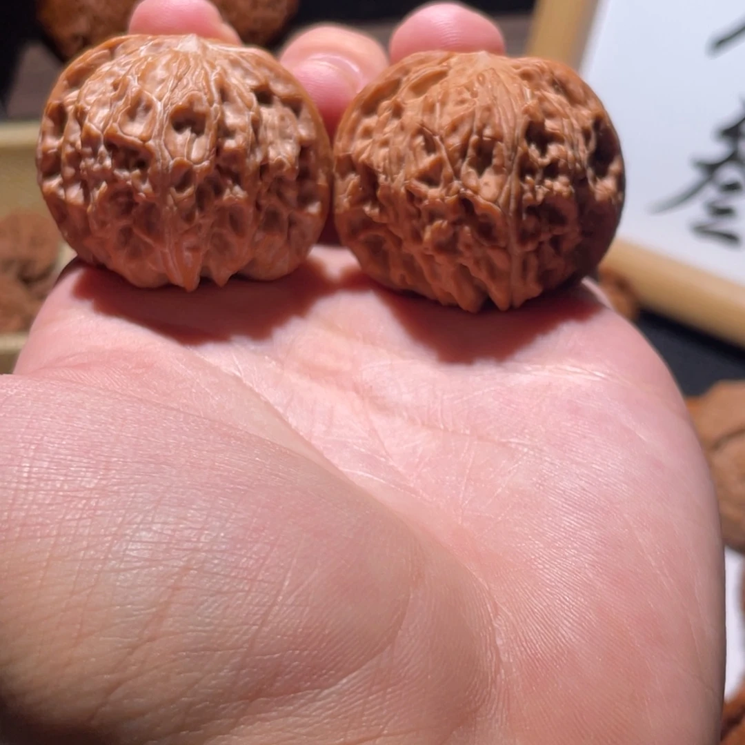 文玩核桃把件40 全品磨盘