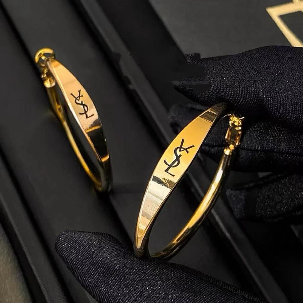 铜合金耳饰 简约几何形女欧美金色高级感耳环复古风百搭轻奢耳环