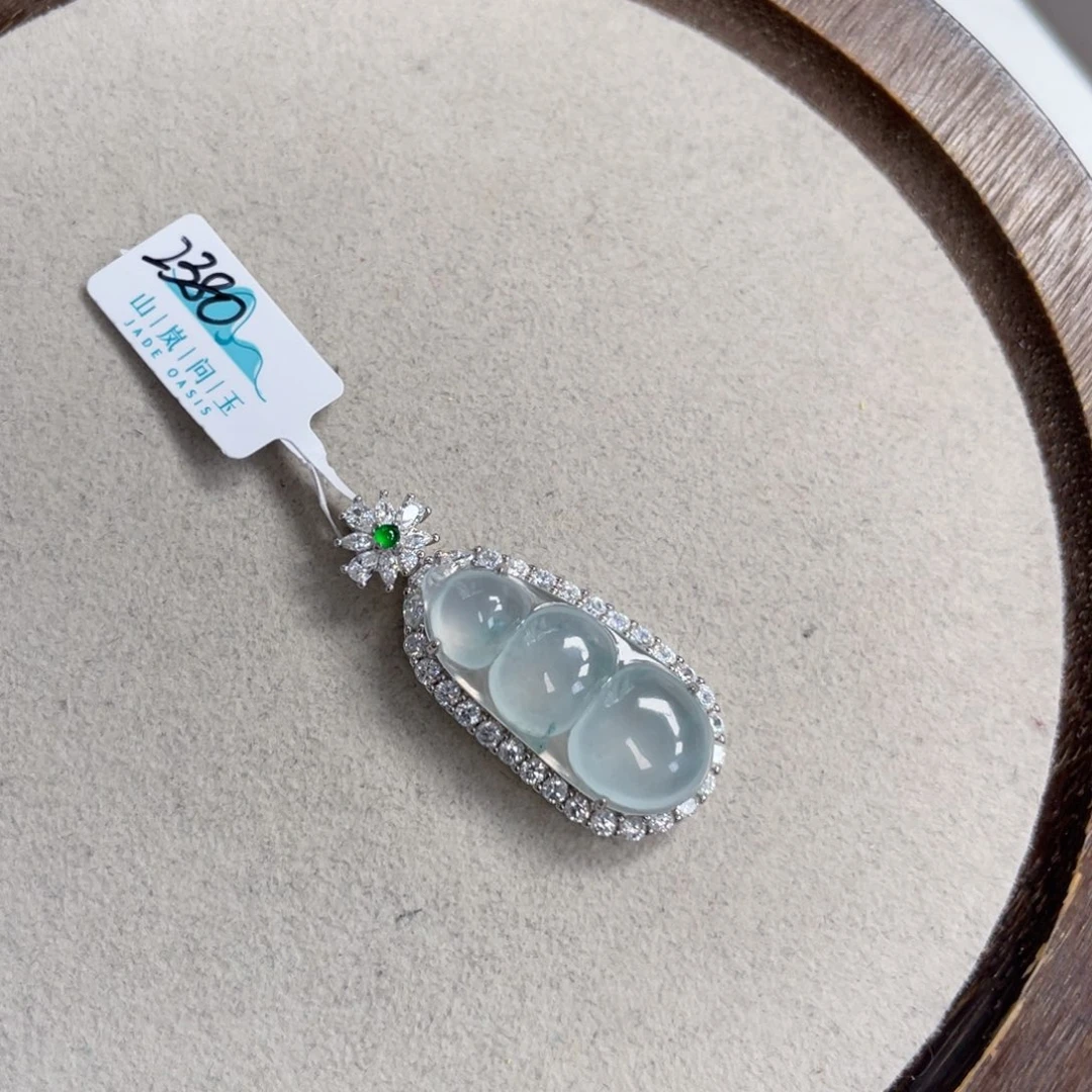 翡翠银S925镶嵌颈饰