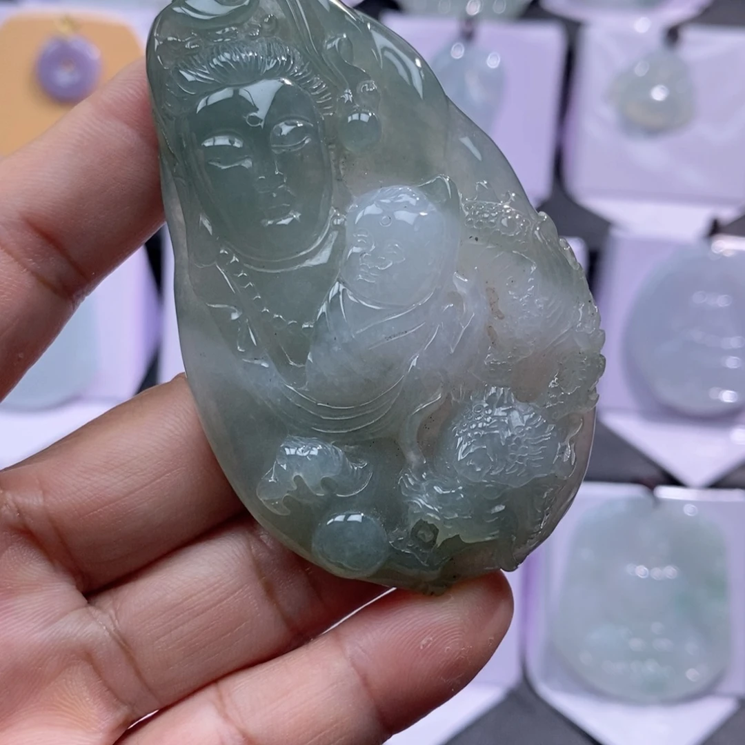 颈饰未镶嵌翡翠送子观音