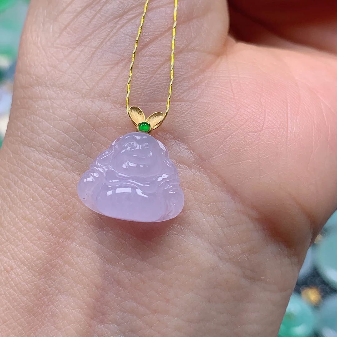 缅甸天然A货翡翠，冰粉佛公 编号29/519尺寸13-15-6