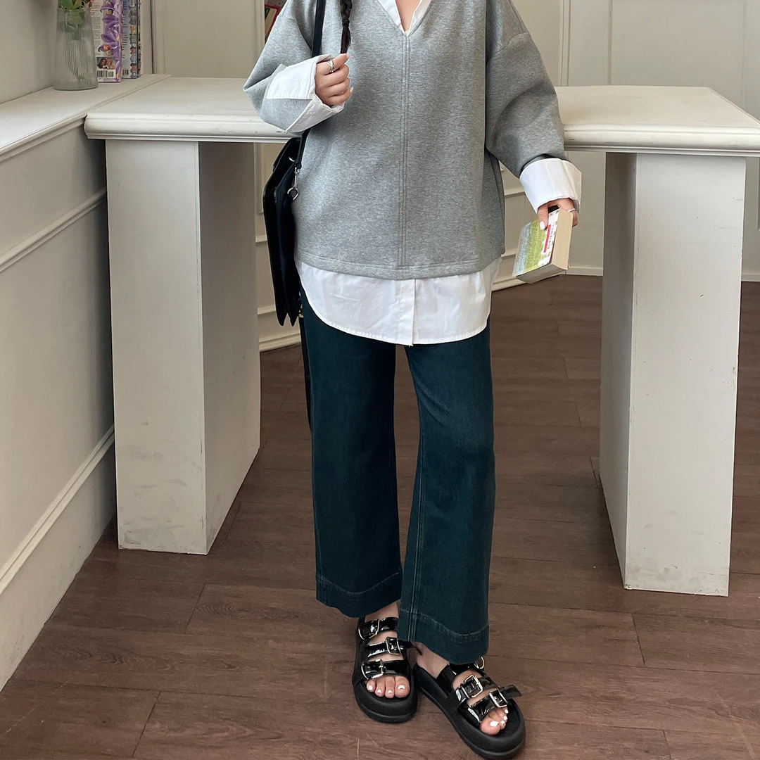 大码女装2025新款初秋显瘦独特超好看裤子胖mm高腰直筒复古牛仔裤