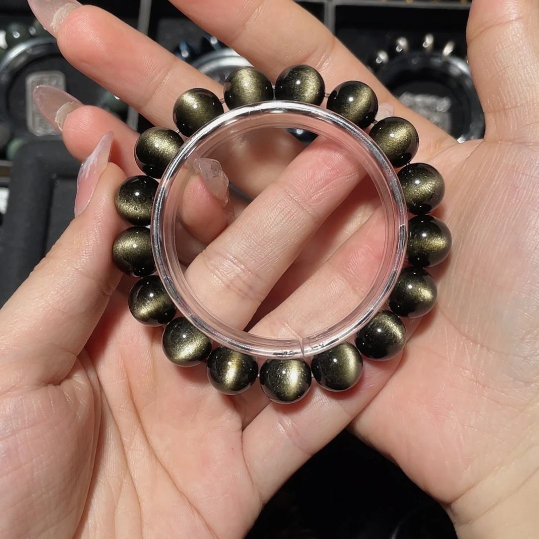 ****野黑曜岩未镶嵌手链