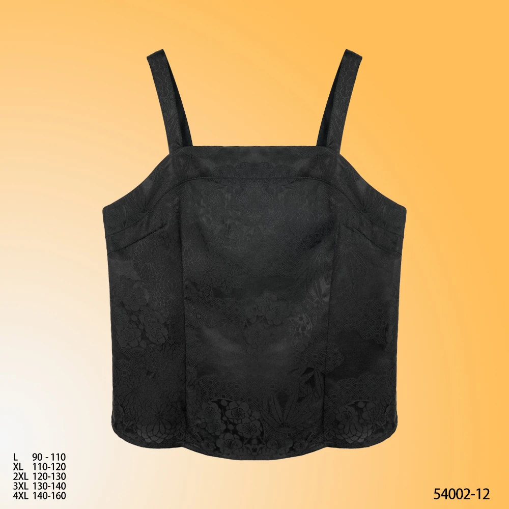 七七2025秋季新款黑色花萝时尚吊带背心 54002-12