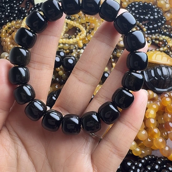 灰***狼木质类驴蹄子手串12