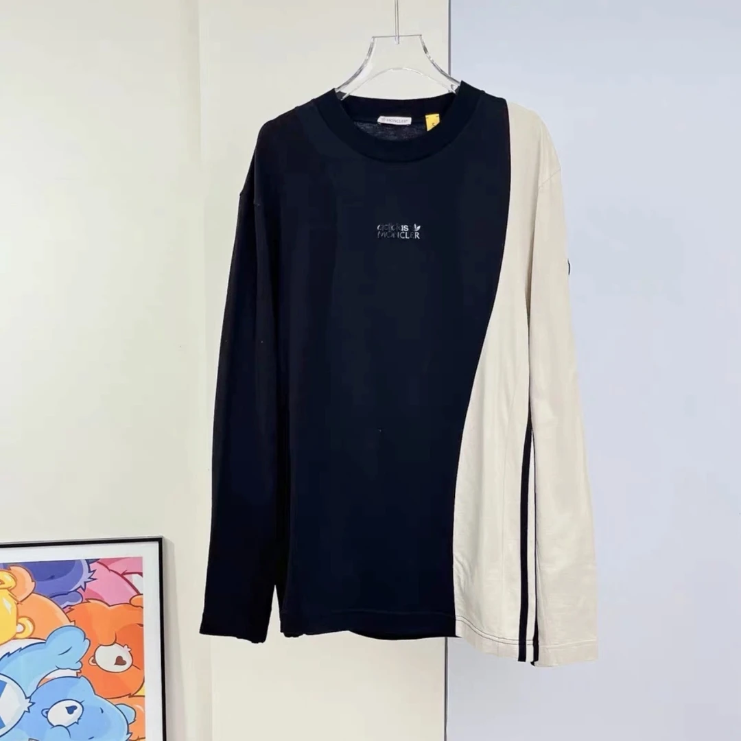 99新 MONCLER 蔚蓝/阿迪联名款看拼色圆领长袖L码