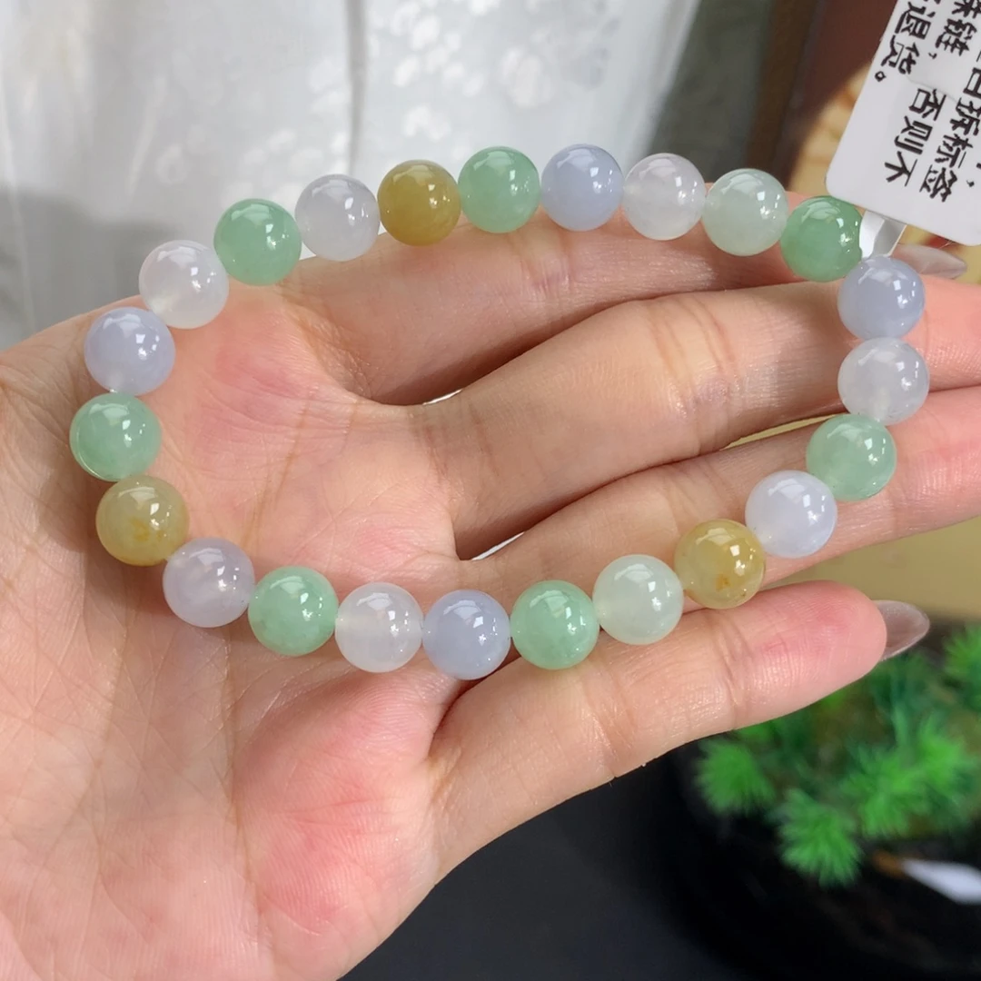 翡翠未镶嵌手串卡7.9胶润多宝手串