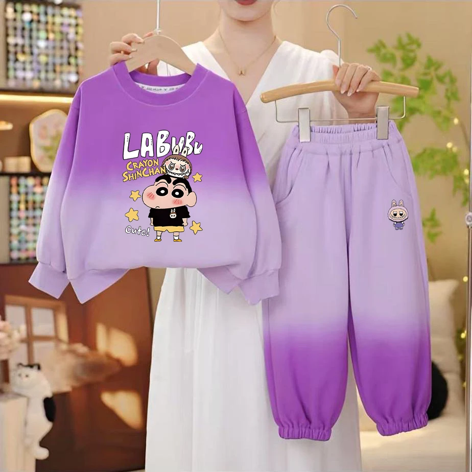 拉布布女童秋款卫衣套装2025新款女宝宝春秋女孩洋气秋装儿童上衣