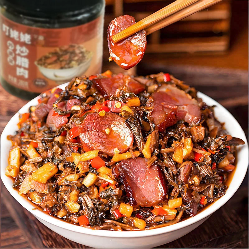 外婆菜炒腊肉下饭菜开胃拌饭配泡面即食