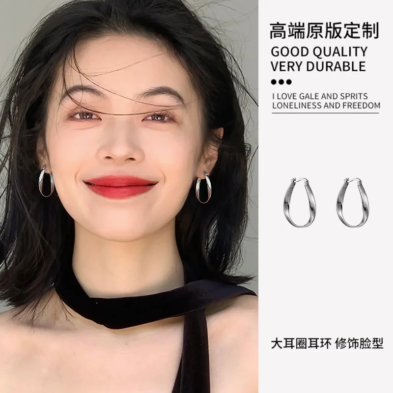 CUOOYINO/初影 铜合金耳饰 【几何素圈】925银针精致耳环女耳扣耳饰