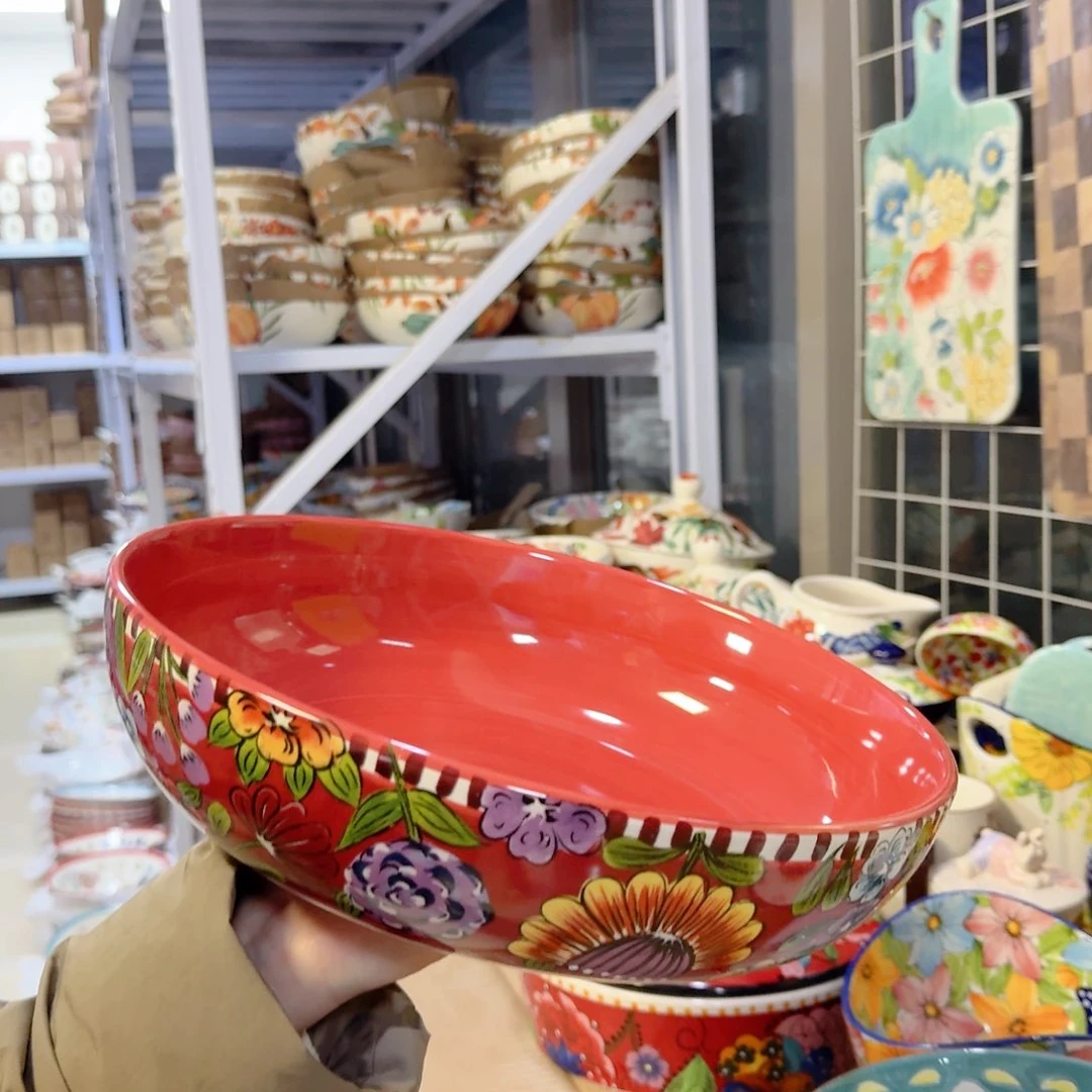 瓷11.5英寸万紫千红汤盆一只