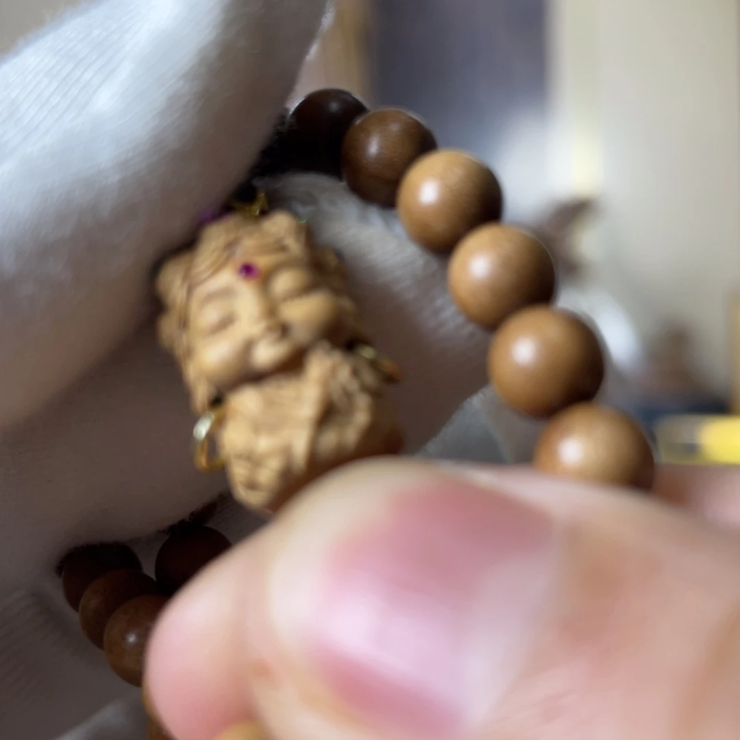 首***械手串/手链檀香木老山檀香老料顺纹双圈度母