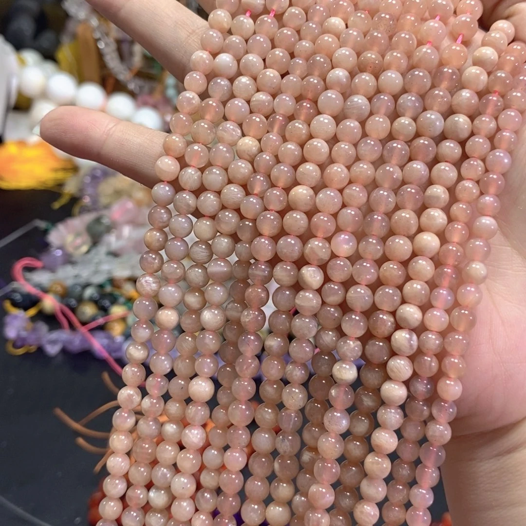 玛瑙/玉髓足银镀金镶嵌珠宝半成品太阳一条卡6mm