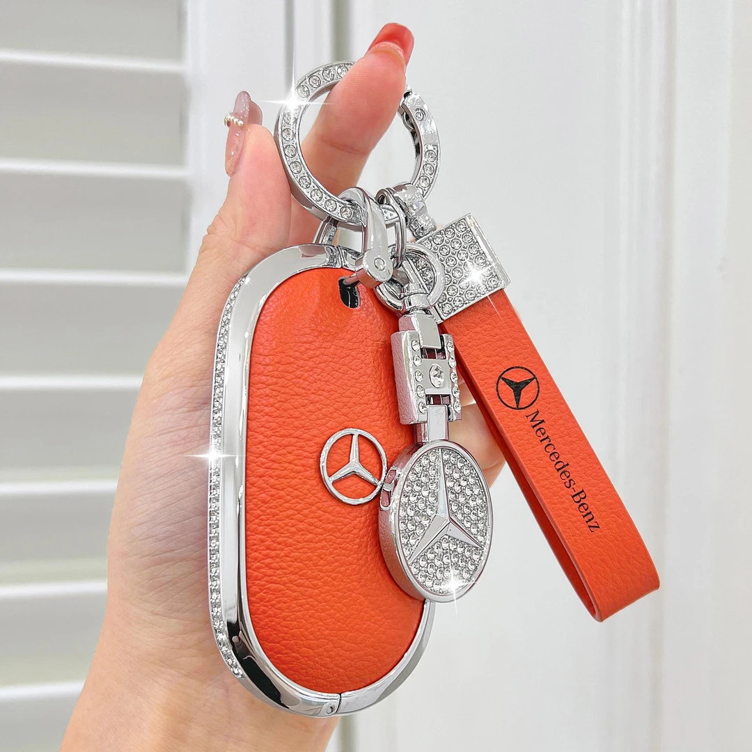 奔驰E300L钥匙套GLC300L C260L壳C200车扣S400真皮GLB220壳E级C级