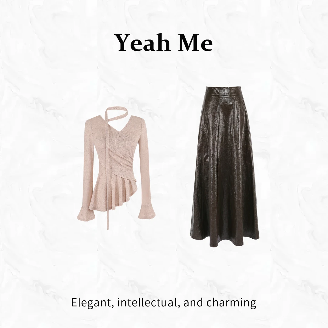 Yeah Me/也觅【杏花微雨】秋季新款优雅气质高级感百搭连衣裙套装