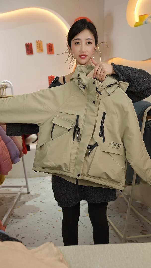 现货Z089女男童冬季加绒外套