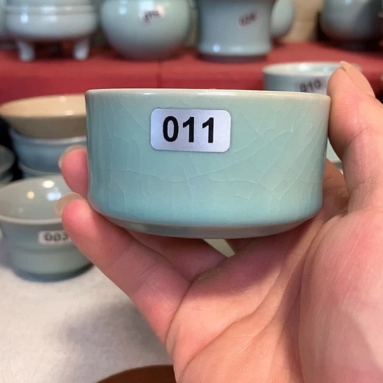 汝官窑釉色，扳指杯，