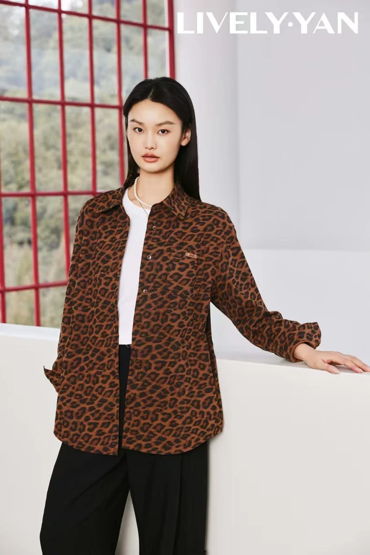 LIVELY.YAN俪妍复古风豹纹衬衣